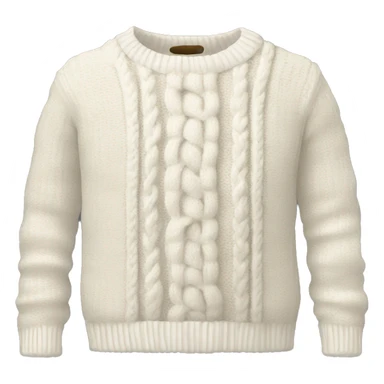 White cable knit sweater sticker
