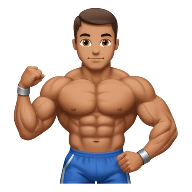 bodybuilder posing sticker