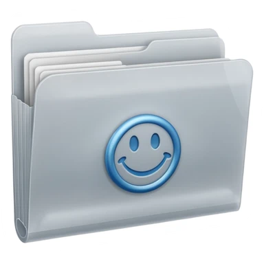 A **simple emoji-style icon** of a **frosted light-gray plastic folder** with **rounded corners**, **elastic string and button closure**, slightly translucent, clean front, subtle shading, and a **small tax/forms symbol** in one corner.
 sticker