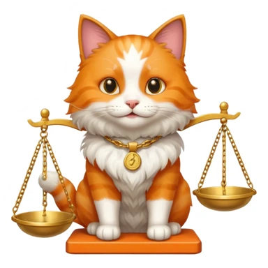 happy cat with the scales of justice sticker