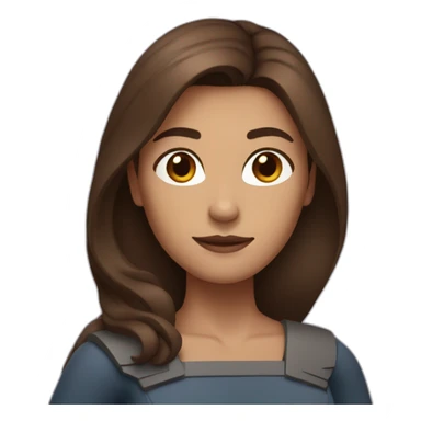 Superwoman with straight brown hair and middle parting sticker