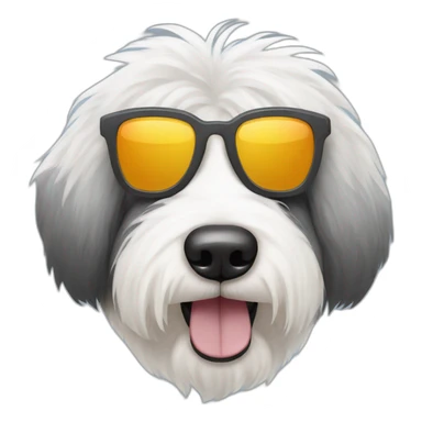 old english sheepdog with sunglasses sticker