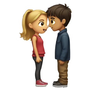 Girl kissing a boy sticker