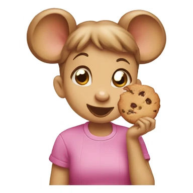 girl mouse eating cookie sticker