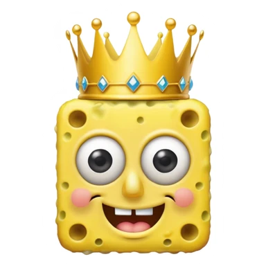 SpongeBob with a crown on his head sticker