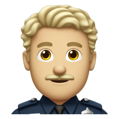 White male police officer with curly mustache  sticker