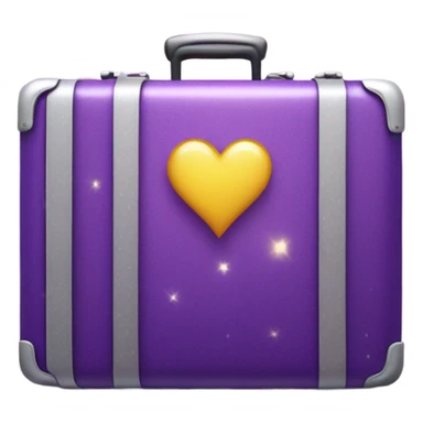  A suitcase without a handle, symbolizing a cumbersome or unnecessary business process.purple heart with sparkles sticker