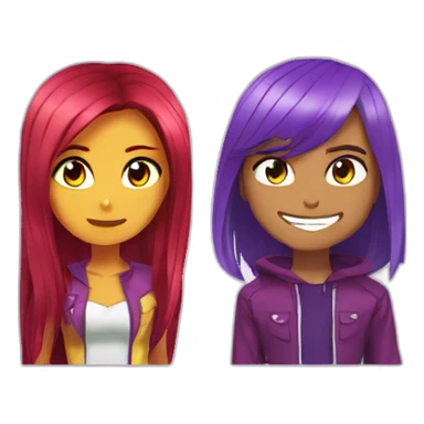 Mixez Robin and Starfire teen Titan go  sticker