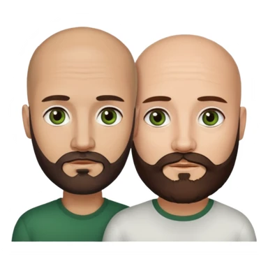 Man beard bald white dark green eyes, woman medium hair brown brown eyed latina they have different eye color man dark green woman dark brown sticker