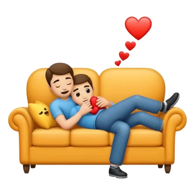 a man making love to a couch sticker