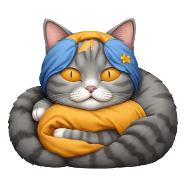 British shorthair cat sleeping sticker