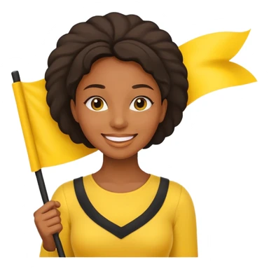 yellow  Flag holder black woman sticker