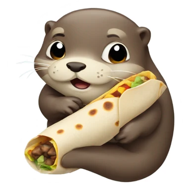 Otter eating burrito  sticker