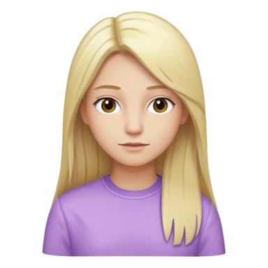 back view of a person, blonde with long straight hair, wearing pastel purple clothes, variation 2 sticker