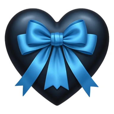 black heart with a blue bow sticker