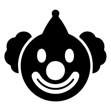 solid filled clown face icon sticker