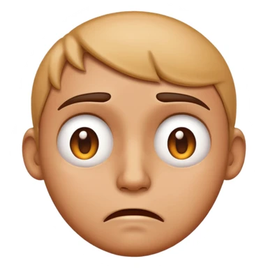 classic emoji style face showing nervousness, with sweat drop and worried eyes sticker