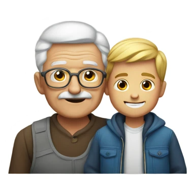 A grandfather with his boy sticker