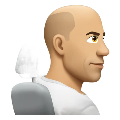 Vin Diesel in profile driving a car sticker