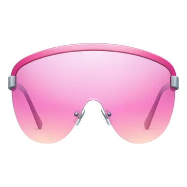 pink shield visor glasses with subtle gradient effect, frameless Y2K style sticker