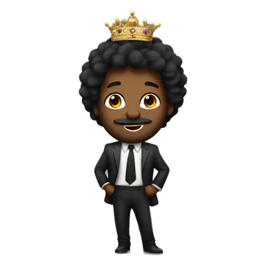 Una leon con pantallas,  alegre y elegante de pelo negro con corona de brillo de Reyna  sticker