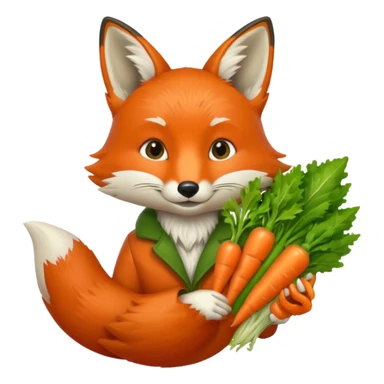 renard qui vend des légumes sticker