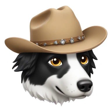 Border Collie with cowboy hat  sticker