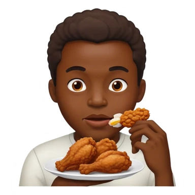 black guy eating chicken sticker