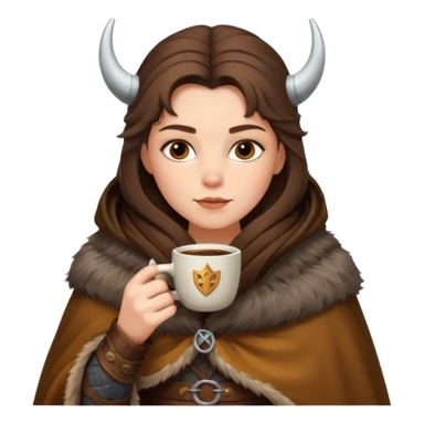 viking brunette woman drinking coffee sticker