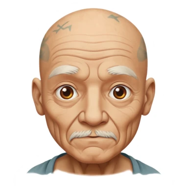 tatooed old bald man  sticker