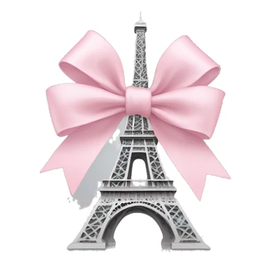 Light grey Eiffel Tower and baby pink bow on top of it sticker