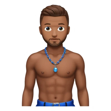 Justin Timberlake with brown hair, latex black baggy pants, shirtless with necklace, blue eyes  sticker