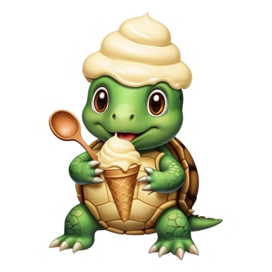 Tortuga con helado  sticker