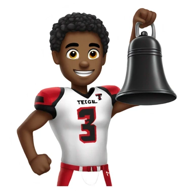 Texas tech football player ringing a bell sticker