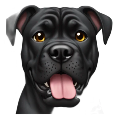 Agresive Full black presa canario dog cropped ears sticker