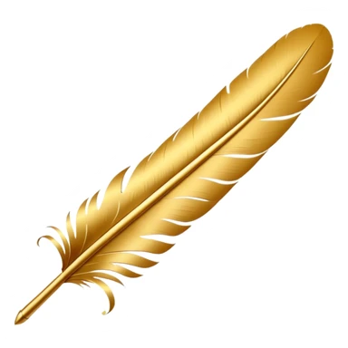 3D perspective writing premium golden ink feather sticker