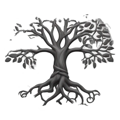 Black and white Viking style tree of Life  sticker