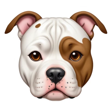 Brindle pitbull American bulldog with white fur and brown spots sticker