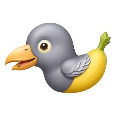 A banana in pigeon's beak sticker