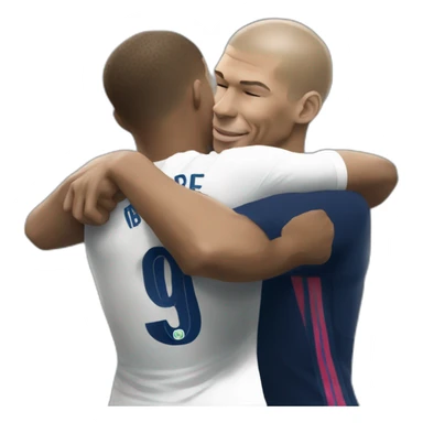 Mbappe hugging Zidane sticker