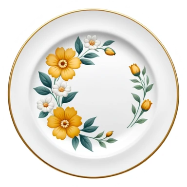 floral porcelain plate sticker