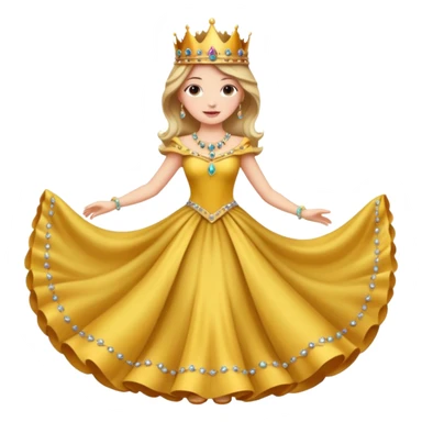 Fancy lady dancing with a crown sticker