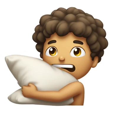 Yelling while holding a pillow sticker