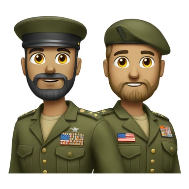 military parody with beard sticker