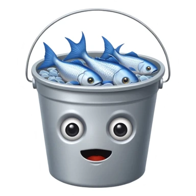 dead fishes in bucket sticker