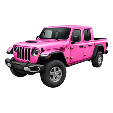 Realistic pink Jeep Gladiator truck. sticker