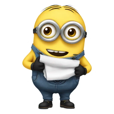 Minion holding a shirt sticker