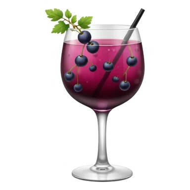 Fancy Wine glass cocktail with black currant berries  sticker