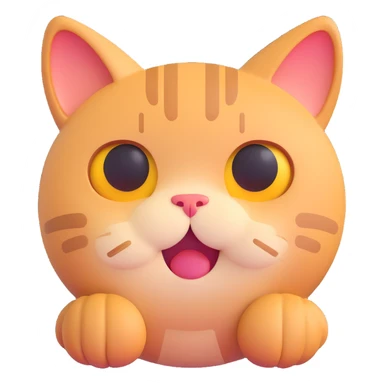 sad cat emoji, teary eyes, round face sticker