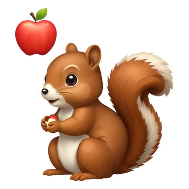 Add a thought bubble above the squirrel's head to make it look like it is thinking, in Apple emoji style, with no background. sticker